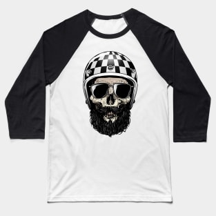 Skull Biker T-Shirt Baseball T-Shirt